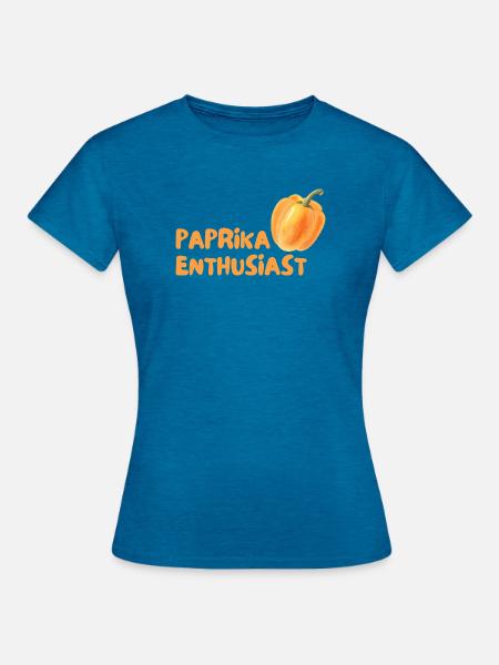 Paprika Enthusiast - Frauen T-Shirt - Antikblaues Saphir meliert