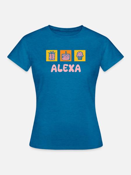 Vorname Alexa - Frauen T-Shirt - Antikblaues Saphir meliert