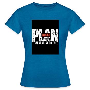Works - Women's T-Shirt - antique blue sapphire heather - Front - AI Model Female 172 dark (172cm)