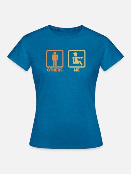 Busfahrer Strichmännchen - Frauen T-Shirt - Antikblaues Saphir meliert