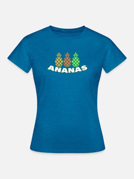 ANANAS - Frauen T-Shirt - Antikblaues Saphir meliert