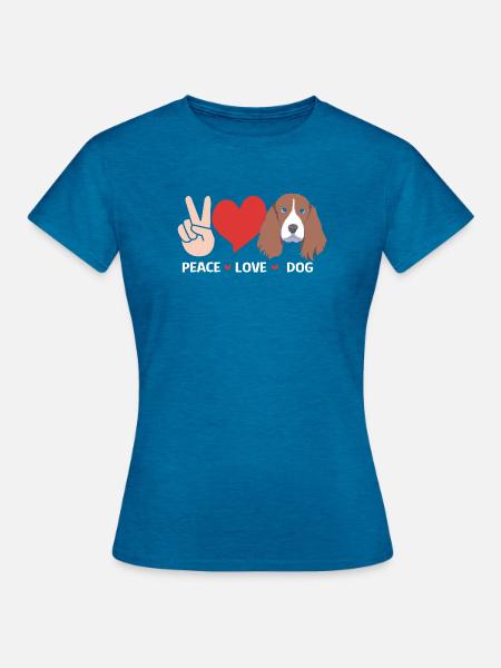 Springer Spaniel Hund - Frauen T-Shirt - Antikblaues Saphir meliert