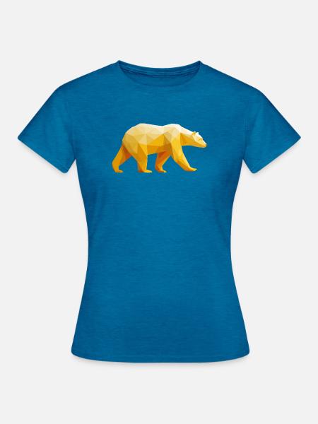 Polar Bär Polygon Eisbär Winter - Frauen T-Shirt - Antikblaues Saphir meliert