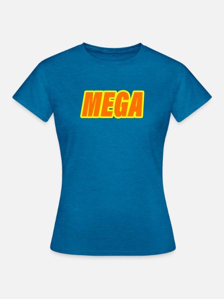 MEGA - Frauen T-Shirt - Antikblaues Saphir meliert