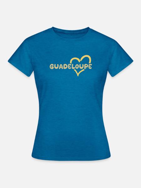 Guadeloupe als Urlaub - Frauen T-Shirt - Antikblaues Saphir meliert