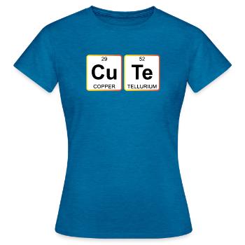 Cute Chemistry Periodic Table - Frauen T-Shirt - Antikblaues Saphir meliert - Vorne - AI Model Female 172 dark (172cm)