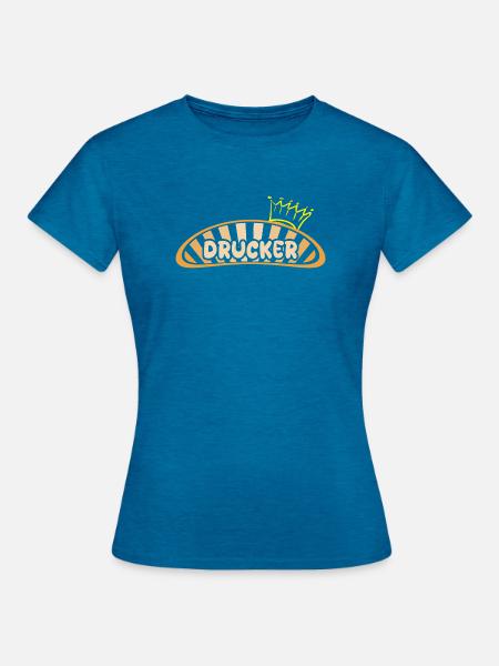 Geschenk für Drucker - Frauen T-Shirt - Antikblaues Saphir meliert