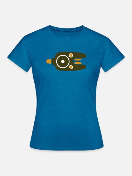 Bissanzeiger Angel Icon - Frauen T-Shirt - Antikblaues Saphir meliert
