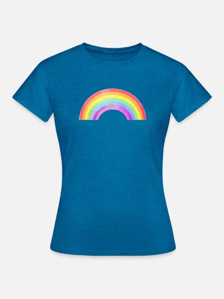 Regenbogenbogen - Frauen T-Shirt - Antikblaues Saphir meliert