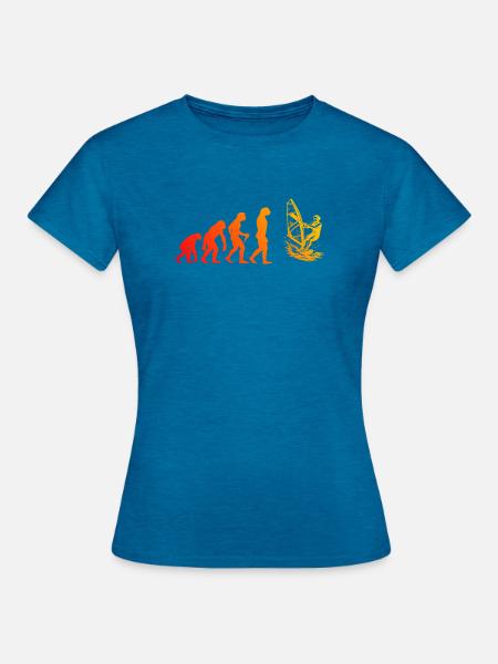 Cleanes Windsurfing Artwork für Windsurf - Frauen T-Shirt - Antikblaues Saphir meliert