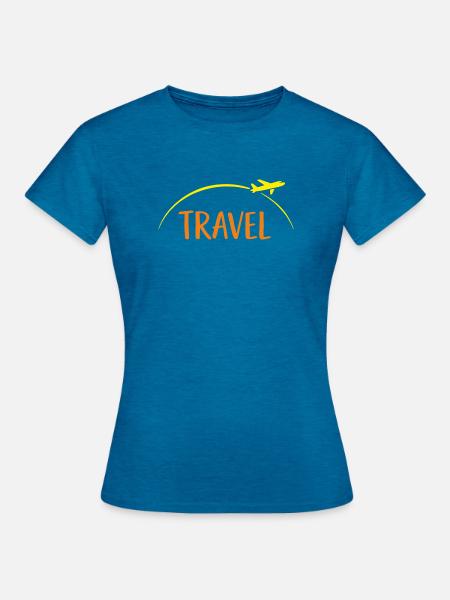 Travel - Frauen T-Shirt - Antikblaues Saphir meliert