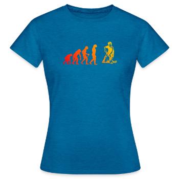 Floorball Stil für jeden Anlass - Frauen T-Shirt - Antikblaues Saphir meliert - Vorne - AI Model Female 172 dark (172cm)