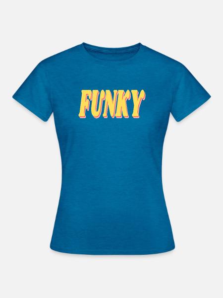Funky - Frauen T-Shirt - Antikblaues Saphir meliert