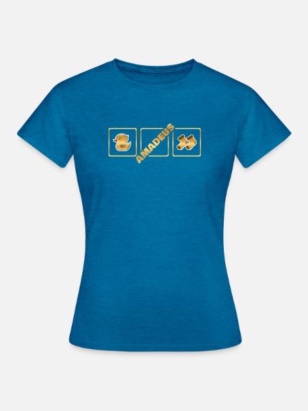 Amadeus - Frauen T-Shirt - Antikblaues Saphir meliert