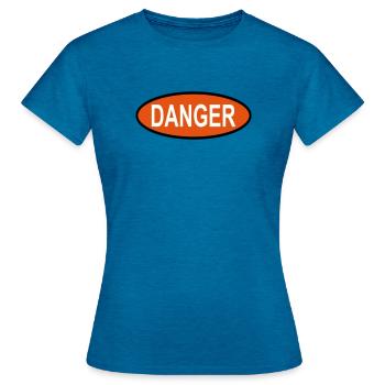 danger - T-shirt Femme - bleu saphir antique chiné - Devant - AI Model Female 172 dark (172cm)