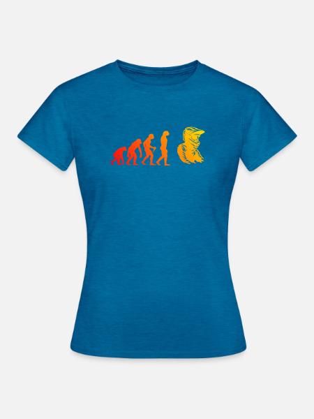 Coole Motocross Inspiration - Frauen T-Shirt - Antikblaues Saphir meliert