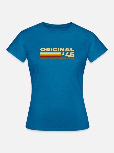 1946 - Frauen T-Shirt - Antikblaues Saphir meliert