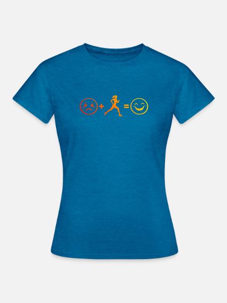 Geschenkidee für eine Running mit Running - Frauen T-Shirt - Antikblaues Saphir meliert