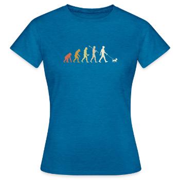 Chihuahua Evolution Drôle de Chihuahua Cadeau Chihuahua - T-shirt Femme - bleu saphir antique chiné - Devant - AI Model Female 172 dark (172cm)