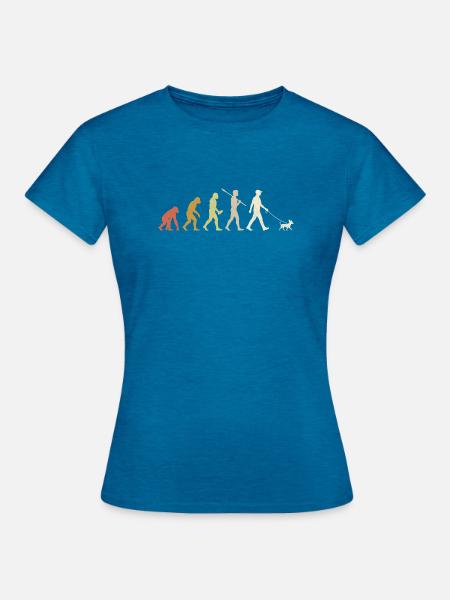 Chihuahua-Entwicklung Lustiges Chihuahua-Hundegeschenk - Frauen T-Shirt - Antikblaues Saphir meliert