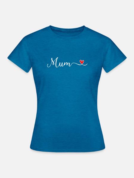Mum - Frauen T-Shirt - Antikblaues Saphir meliert