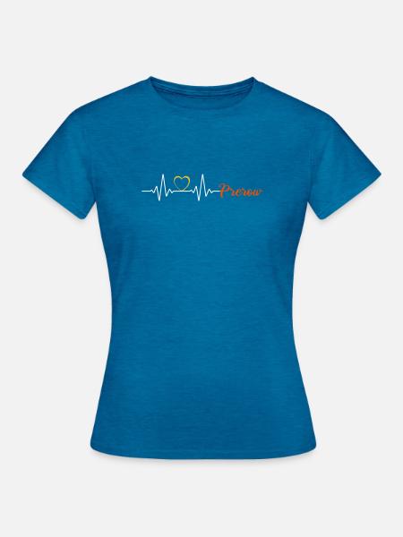 Mein Herz schlägt für Prerow - Darss Ostsee - Frauen T-Shirt - Antikblaues Saphir meliert