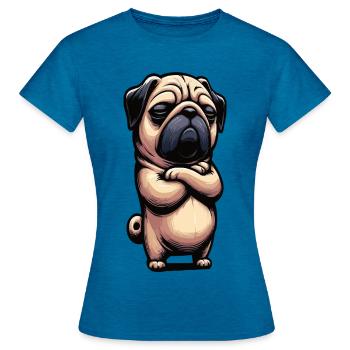 Carlin Carlin Propriétaire de carlin Amoureux du carlin Porte-carlin - T-shirt Femme - bleu saphir antique chiné - Devant - AI Model Female 172 dark (172cm)