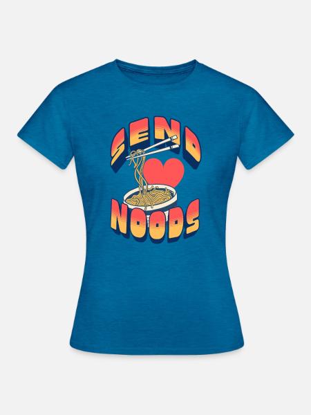 Schicken Sie Noods - Frauen T-Shirt - Antikblaues Saphir meliert