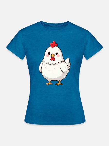 Huhn, Hühner, Bauern, Landwirtschaft Geschenk - Frauen T-Shirt - Antikblaues Saphir meliert