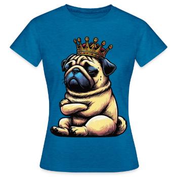 Carlin Carlin Propriétaire de carlin Amoureux du carlin Porte-carlin - T-shirt Femme - bleu saphir antique chiné - Devant - AI Model Female 172 dark (172cm)