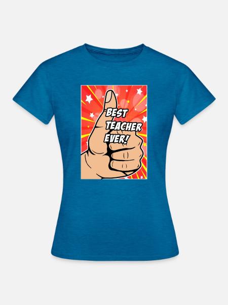 Bester Lehrer aller Zeiten - Frauen T-Shirt - Antikblaues Saphir meliert