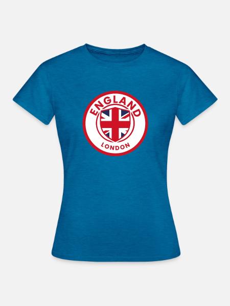 England Shield Londons Emblem - Frauen T-Shirt - Antikblaues Saphir meliert
