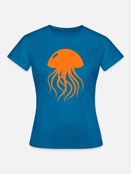 Quallen - Frauen T-Shirt - Antikblaues Saphir meliert