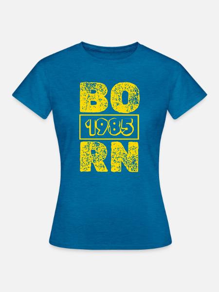 Geboren 1985 - Frauen T-Shirt - Antikblaues Saphir meliert