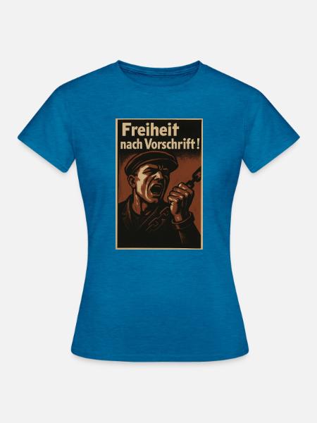 Kettenbruch Befreiungs-Poster - Frauen T-Shirt - Antikblaues Saphir meliert