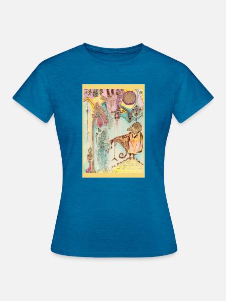 Traumvögel-Edikt - Frauen T-Shirt - Antikblaues Saphir meliert