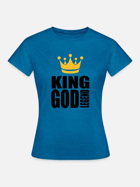 König Gottes Legende - Frauen T-Shirt - Antikblaues Saphir meliert