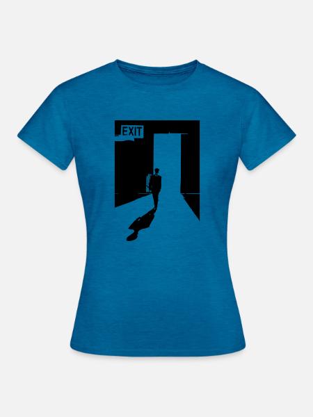 Exit Door - Frauen T-Shirt - Antikblaues Saphir meliert