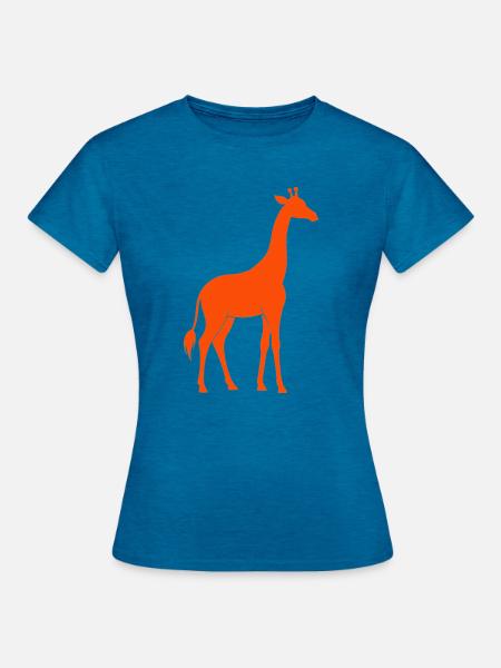 Giraffen - Frauen T-Shirt - Antikblaues Saphir meliert