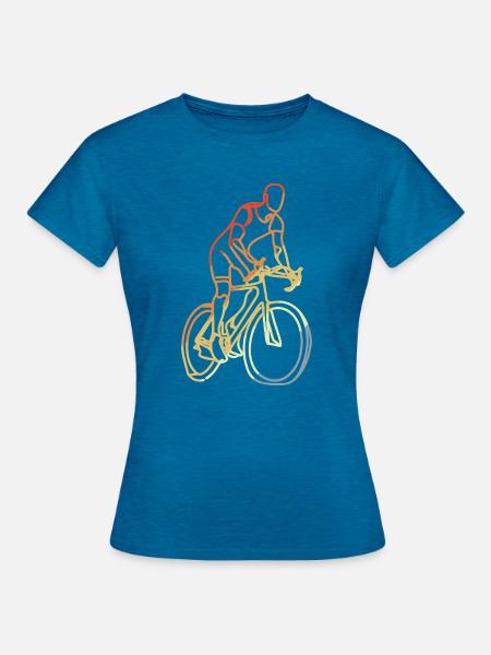 Radfahrer Retro - Frauen T-Shirt - Antikblaues Saphir meliert