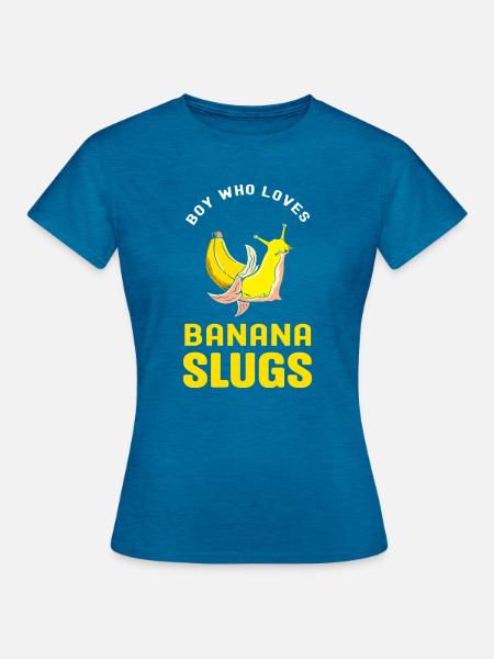 Schnecke Banane - Frauen T-Shirt - Antikblaues Saphir meliert