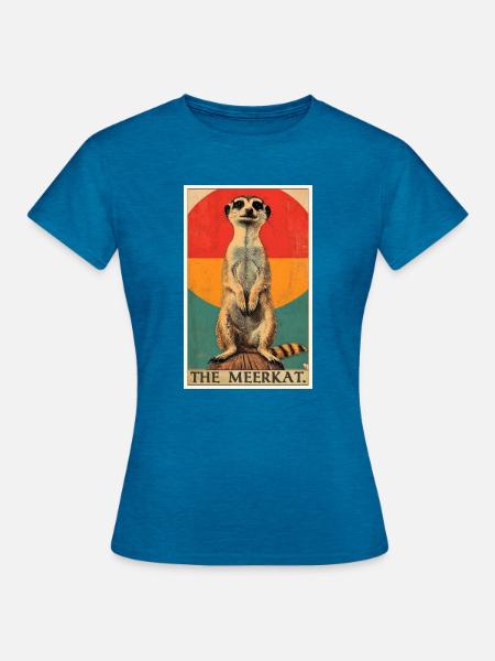 Meerkat Erdmännchen - Frauen T-Shirt - Antikblaues Saphir meliert