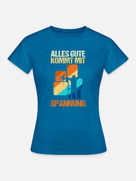 Bogenschütze Bogensport Bogenschießen - Frauen T-Shirt - Antikblaues Saphir meliert