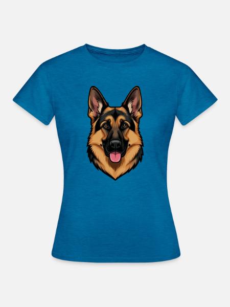 Deutscher Schäferhund german shepherd Geschenk - Frauen T-Shirt - Antikblaues Saphir meliert
