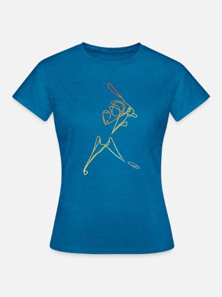 Cricketer Skizze - Frauen T-Shirt - Antikblaues Saphir meliert
