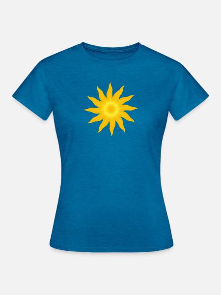 Boho Sonne - Frauen T-Shirt - Antikblaues Saphir meliert