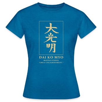Reiki Symbol Reiki Meister Reiki - Frauen T-Shirt - Antikblaues Saphir meliert - Vorne - AI Model Female 172 dark (172cm)