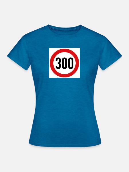 Kreis 300 Schild Design - Frauen T-Shirt - Antikblaues Saphir meliert
