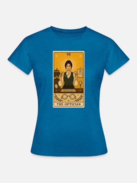 Optikerin | Brille Augen Tarot - Frauen T-Shirt - Antikblaues Saphir meliert