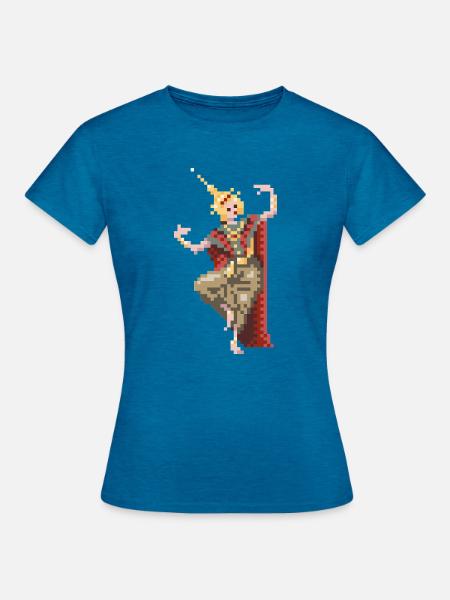 8bit thai dancer - Frauen T-Shirt - Antikblaues Saphir meliert